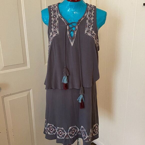 Anthropologie Davina Boho Embordered Layered Dress Womens Dress Size L - Picture 1 of 9